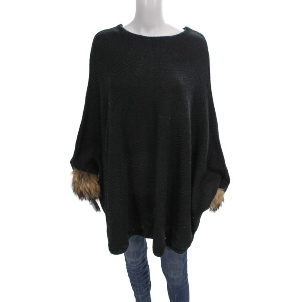 Dolce Cabo Unisex Sweaters Black 100% Cotton Crew Neck Solid Size One
